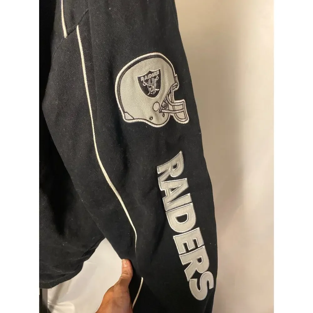 Las Vegas Raiders NFL Jacket 5XL Corduroy Style Black Gray Heavyweight